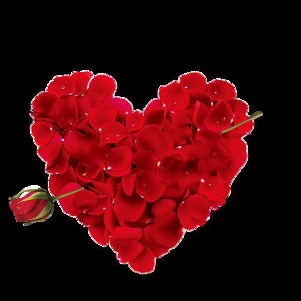 心形玫瑰花朵爱心元素设计