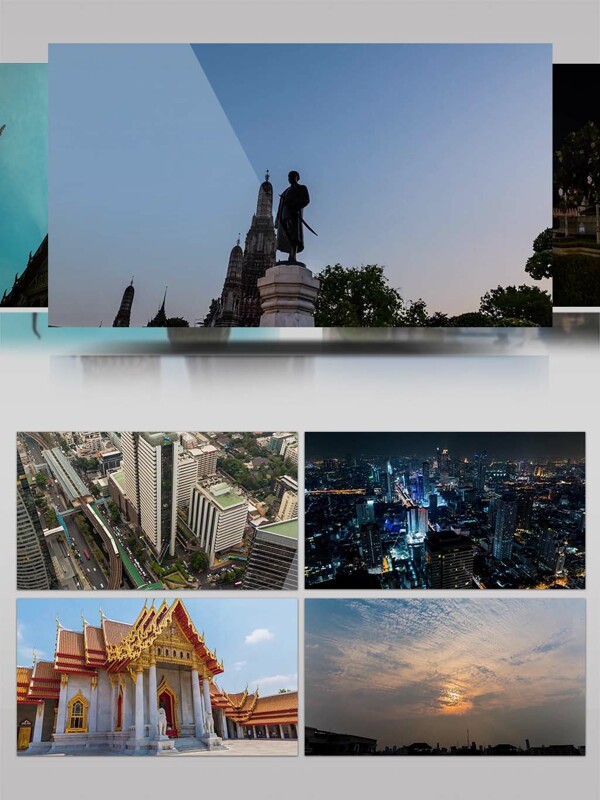 高清延时航拍泰国城市风光视频素材