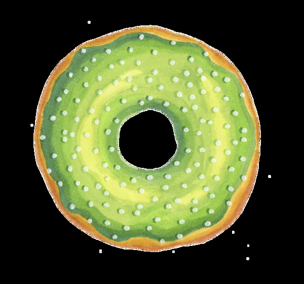 绿色甜甜圈卡通透明素材