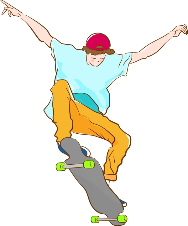 滑板世界滑板日青春卡通运动元素