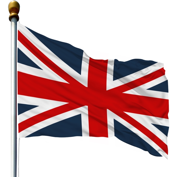 带旗杆的英国国旗