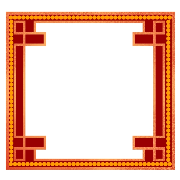 中国风橘色装饰边框