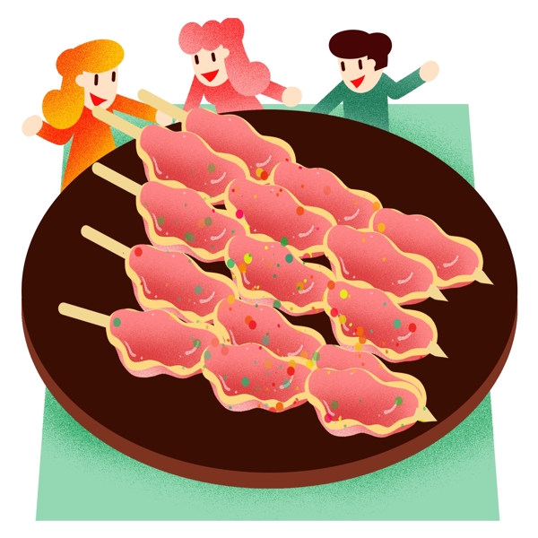 夏季撸串烧烤肉串