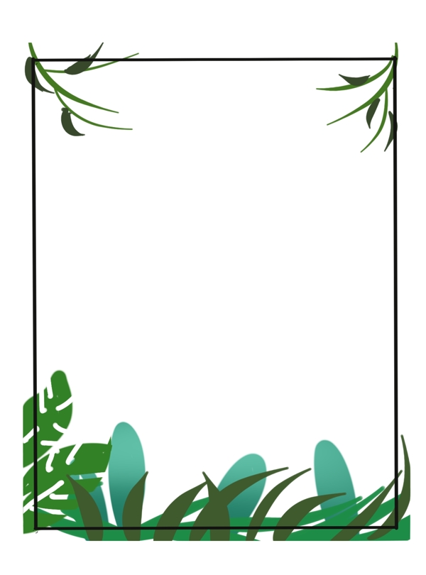 绿色的植物花边边框