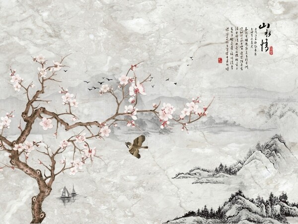 新中式背景墻