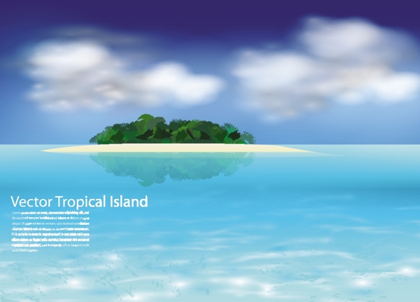 现实的热带岛屿的背景矢量