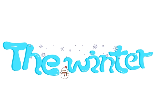 Thewinter蓝色卡通创意艺术字设计