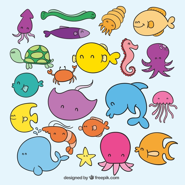 21个卡通海洋生物