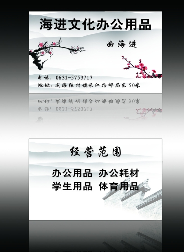 辦公用品名片圖片