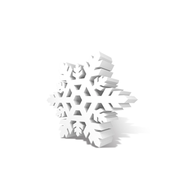 白色立体雪花装饰素材