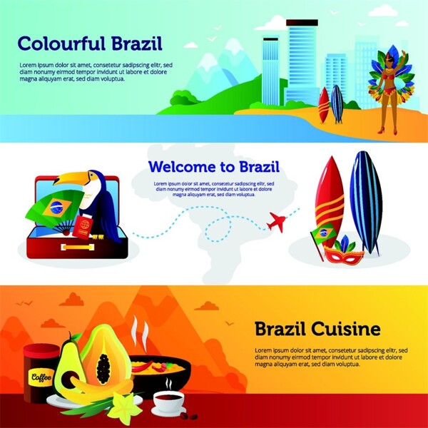 巴西旅游漫画图片