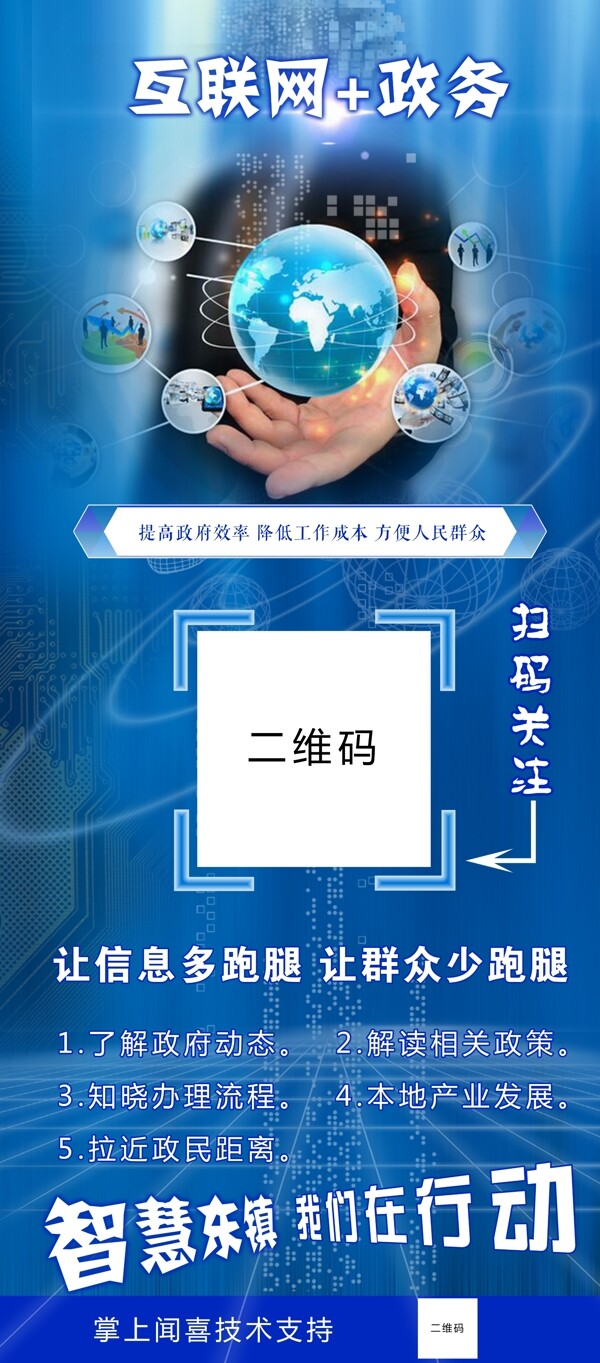 互聯(lián)網(wǎng)政務(wù)藍(lán)色科技展架