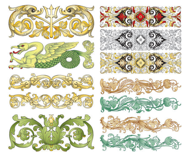 中国古典花纹图案矢量素材