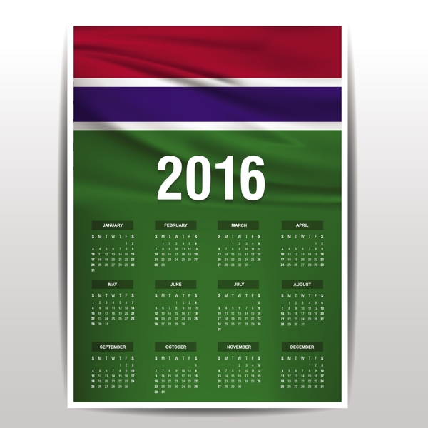 冈比亚日历2016