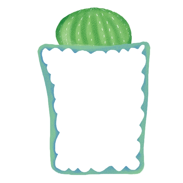 绿色仙人球实用卡通边框PNG图片