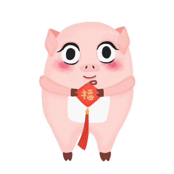 猪年可爱卡通小猪形象素材元素