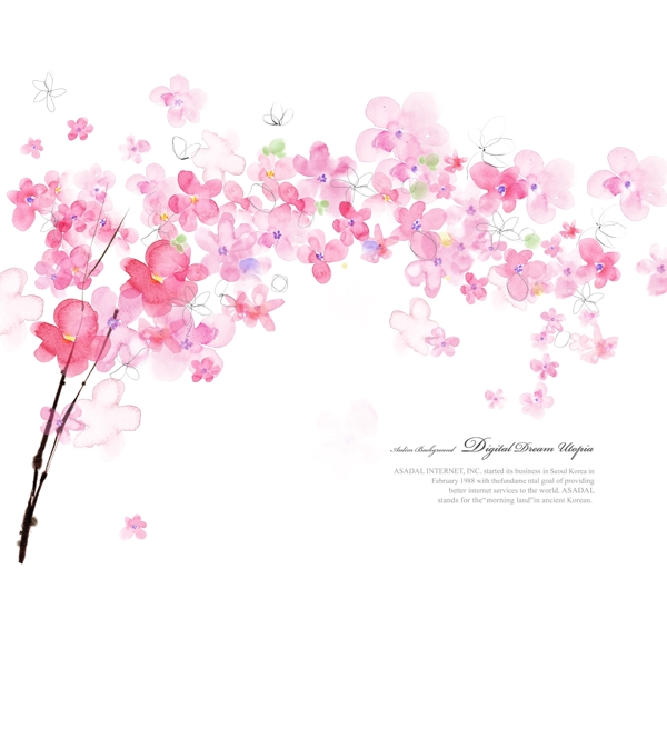 水墨桃花圖片