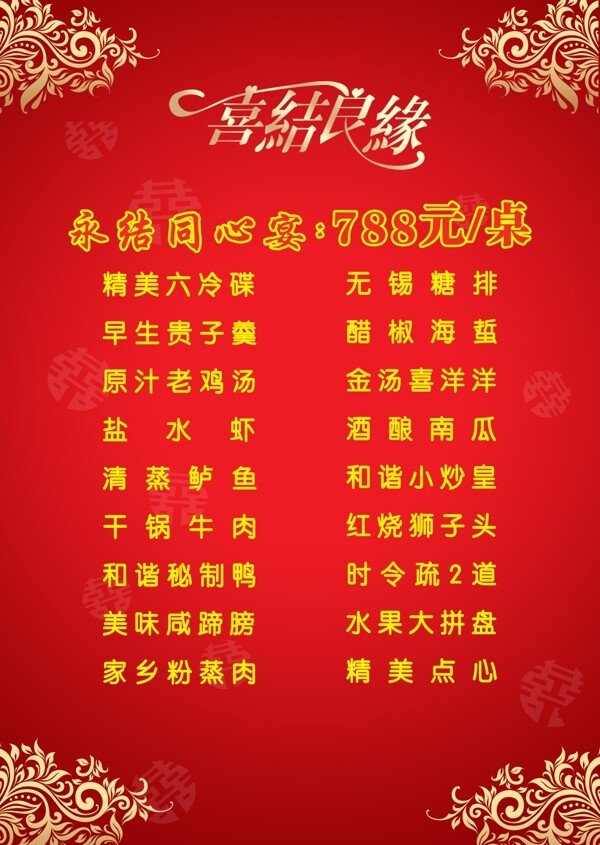 婚宴菜單圖片