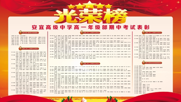 光榮榜表彰