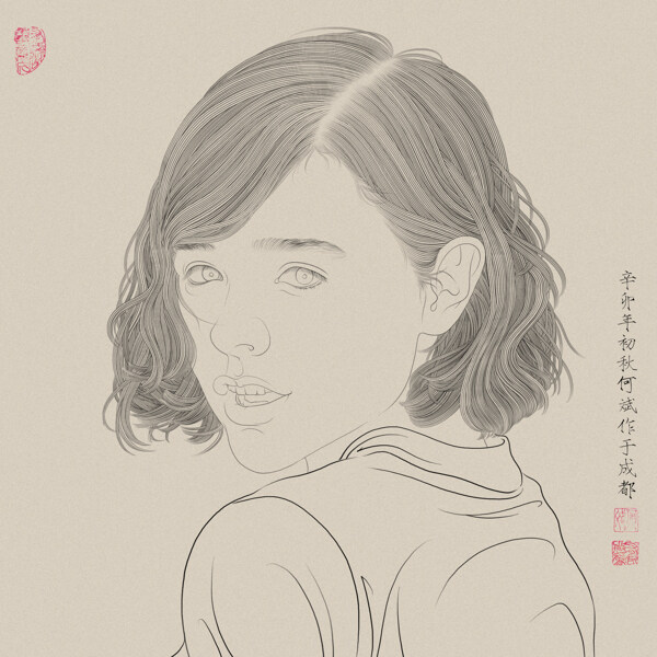 工筆女人圖片