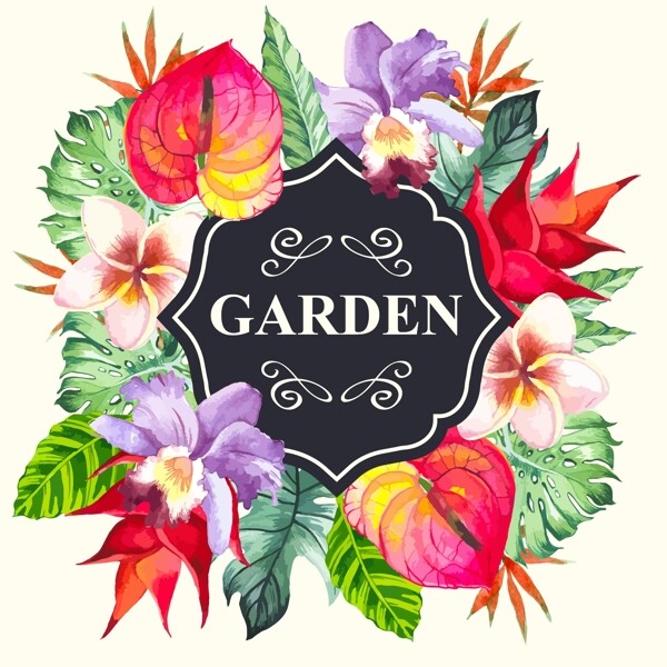 時尚唯美花朵邊框