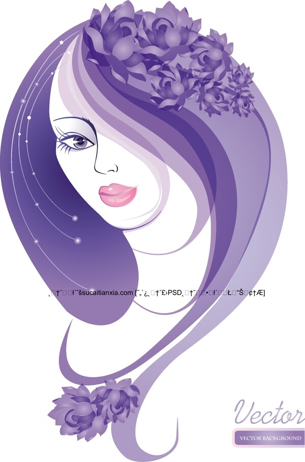 優(yōu)雅女性畫稿矢量素材