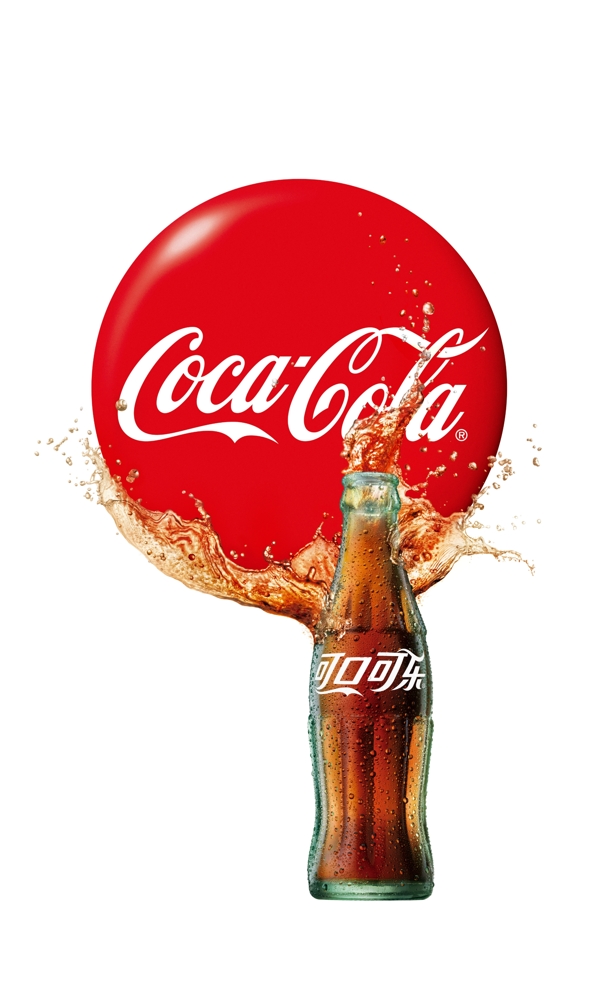 可口可乐平面创意广告玻璃瓶未分层图片