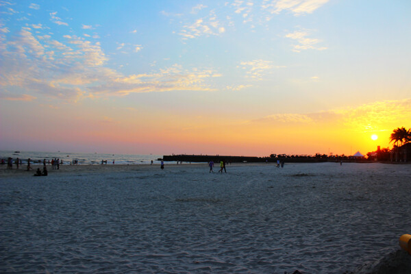 北海银滩夕阳余晖图片