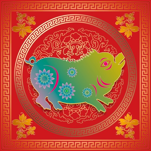 喜慶豬圖片
