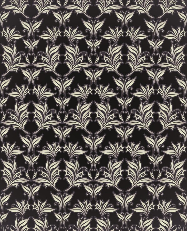 矢量植物連續(xù)底紋背景素材
