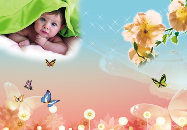宝宝与蝴蝶图片