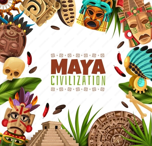 玛雅文化印第安人素材图片