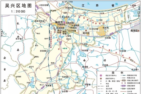 浙江杭州市吴兴市标准地图32K