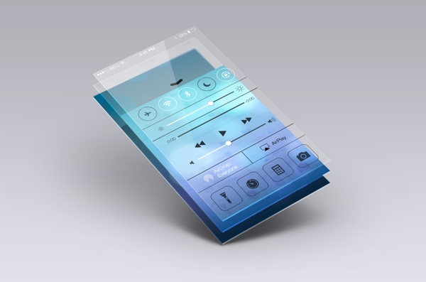 IOS7手机分层界面UI素材