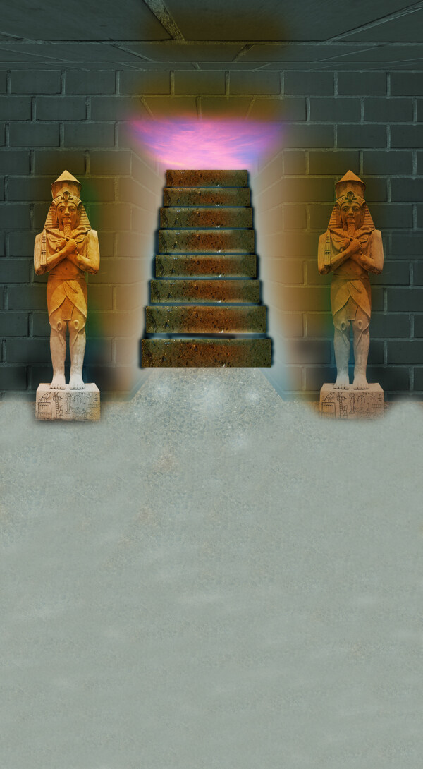 埃及古老雕像创意影楼摄影背景图片