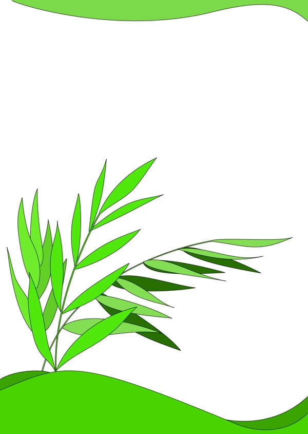 绿色植物枝叶边框
