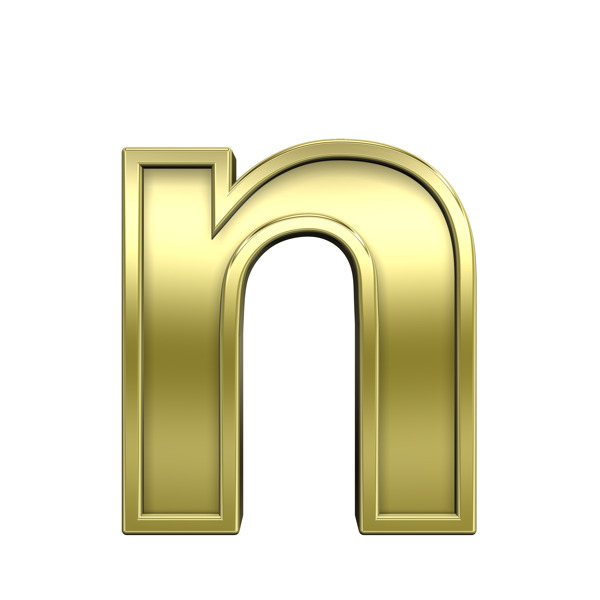 小寫字母從閃亮的金框字符集
