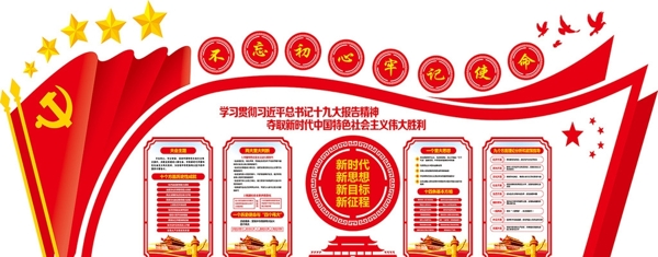 不忘初心黨建文化墻
