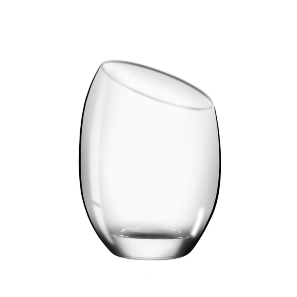 酒杯实物透明玻璃杯斜口不规则杯