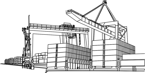 港口集装箱吊机海港运输图片