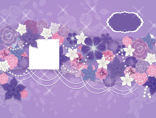 紫色花艺背景