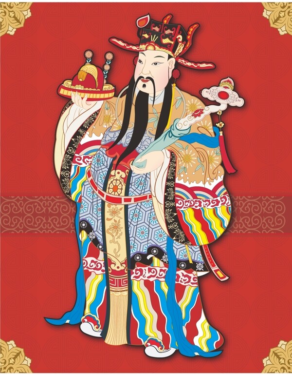 印花矢量圖民族色彩紅色黃色免費素材