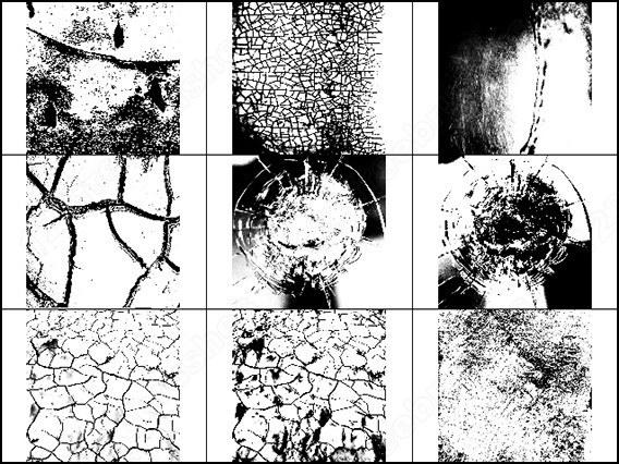 龟裂皲裂裂纹树纹ps笔刷图片