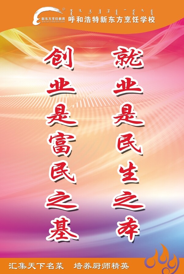 新東方烹飪創(chuàng)業(yè)標(biāo)語圖片