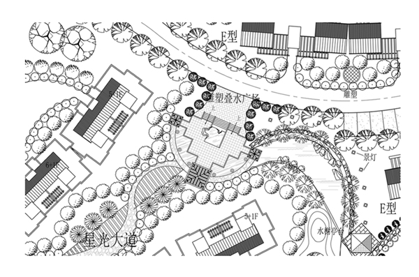 高档住宅区景观规划CAD方案
