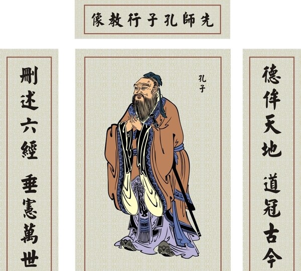 中堂孔子圖片