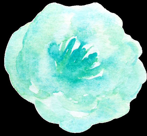 水綠花蕊卡通透明素材