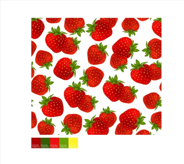 草莓矢量图下载布料印花图案下载