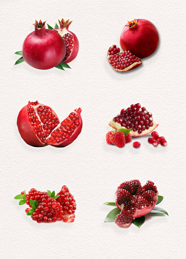 红色新鲜饱满的红石榴水果设计