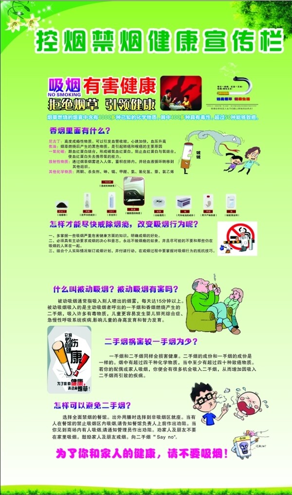 控烟禁烟健康宣传栏图片